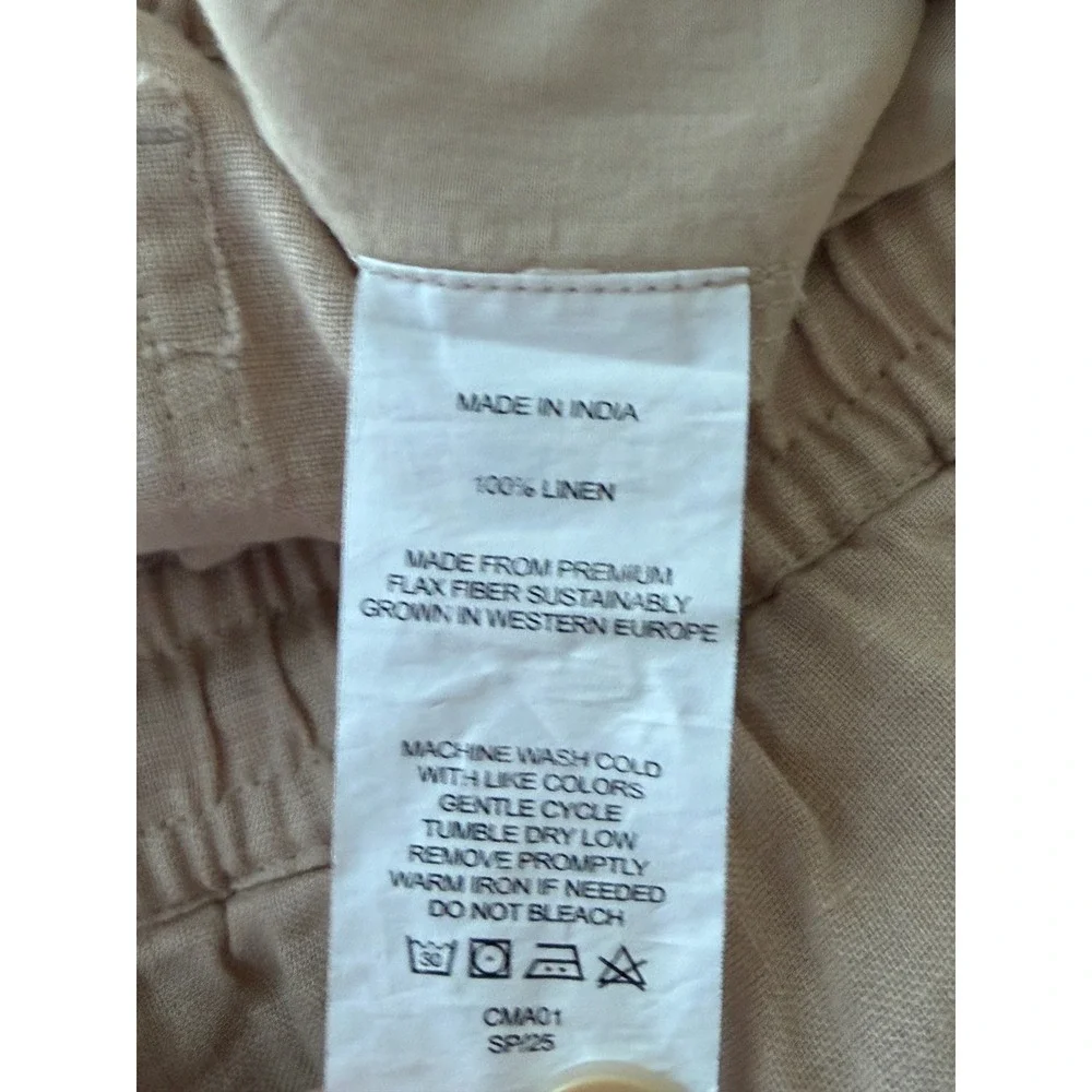 NWT Quince | Linen Drawstring Beach Pants Large Sand European Linen CMA01